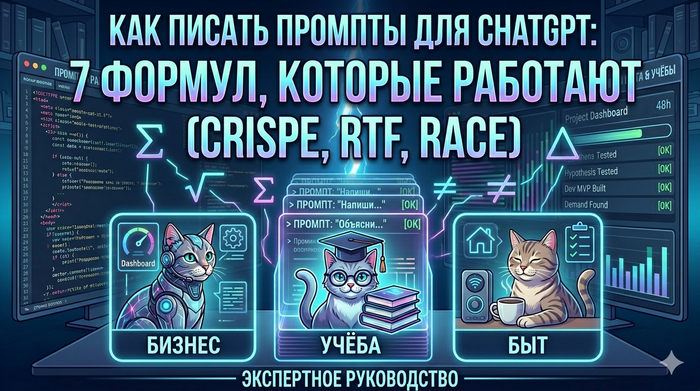 Как писать промпты для ChatGPT: 7 формул, которые работают (CRISPE, RTF, RACE) 