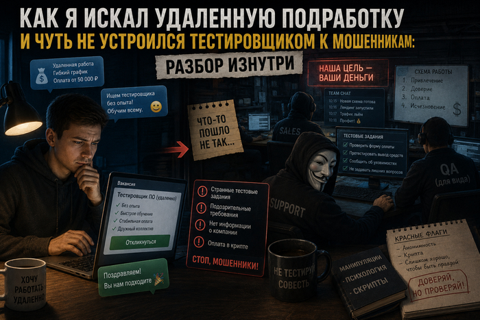 Как я искал удаленную подработку и чуть не устроился тестировщиком к мошенникам: разбор изнутри 